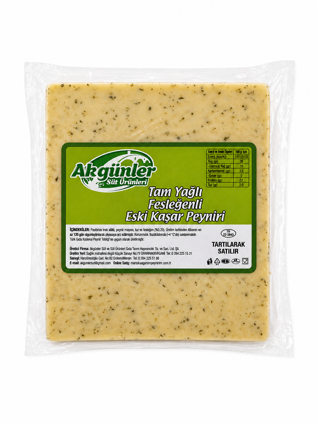 Fesleğenli Göbek Kaşarı 350 Gr