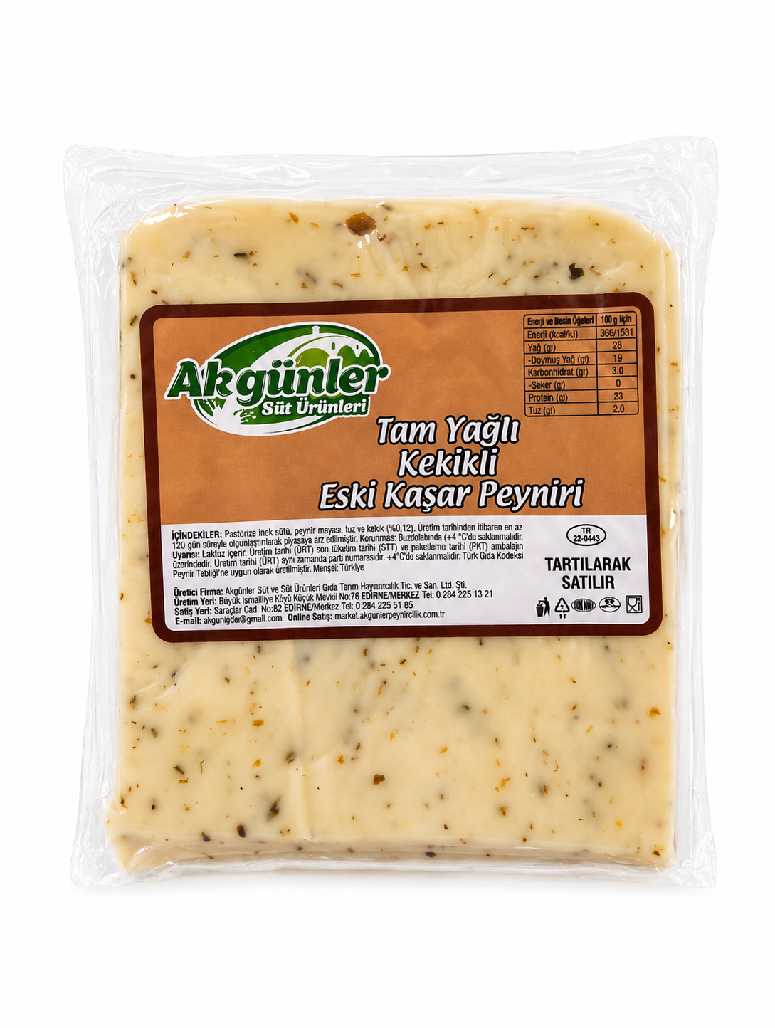Kekikli Göbek Kaşarı 350 Gr